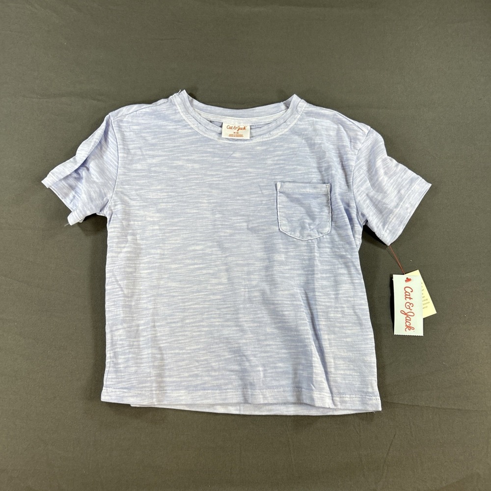 Cat & Jack Girls Light Blue Short Sleeve Relaxed Fit Pocket T-Shirt Size M 8 NWT
